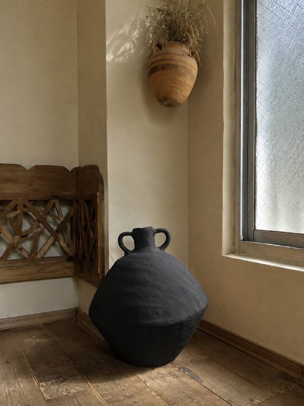 گلدان سفالی پتینه کاری مدرن